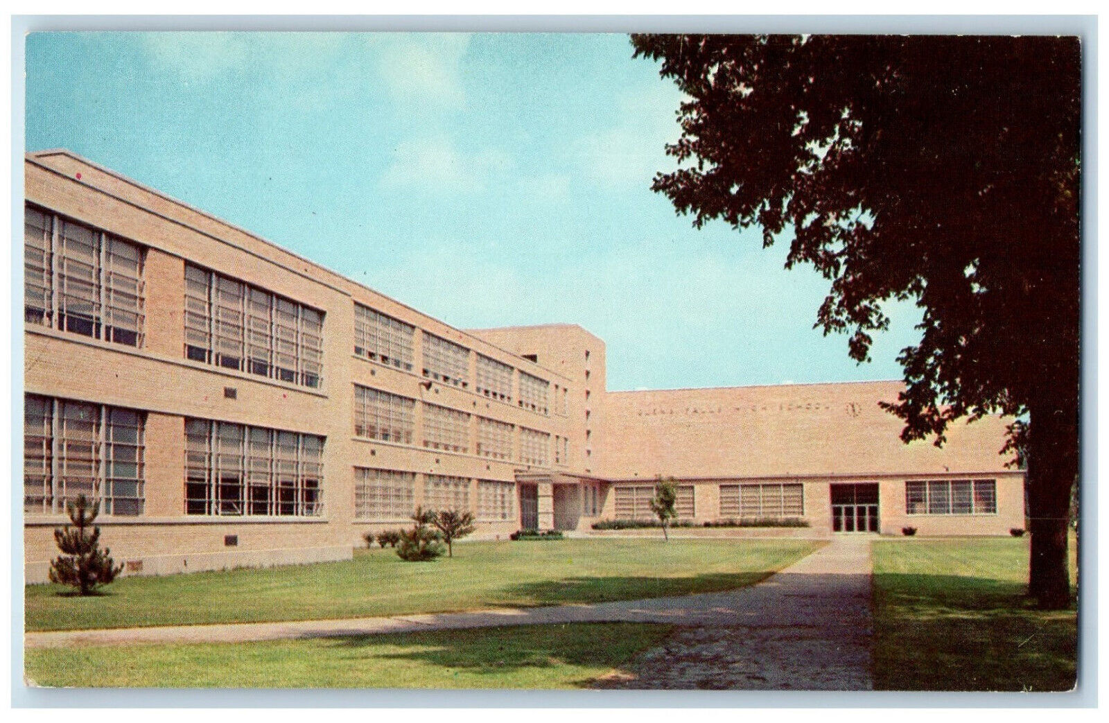 c1950\'s Glens High School Glens Falls New York NY Vintage Unposted Postcard
