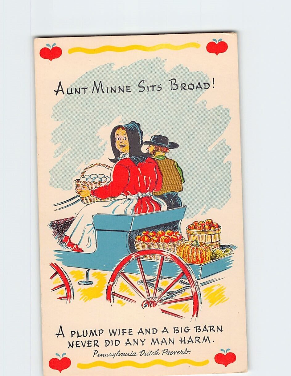 Postcard Aunt Minne Sits Broad The Pennsylvania Dutch Pennsylvania USA