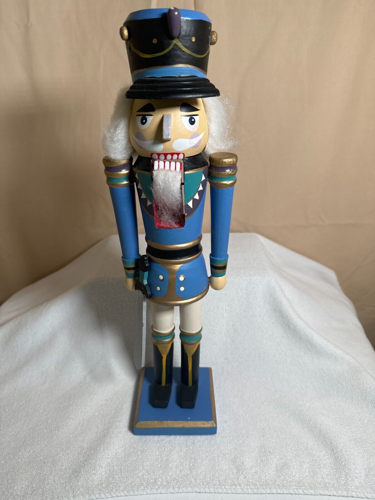 VTG Nutcracker Similar to Those Made in Germany, Blue, Movable Mouth\