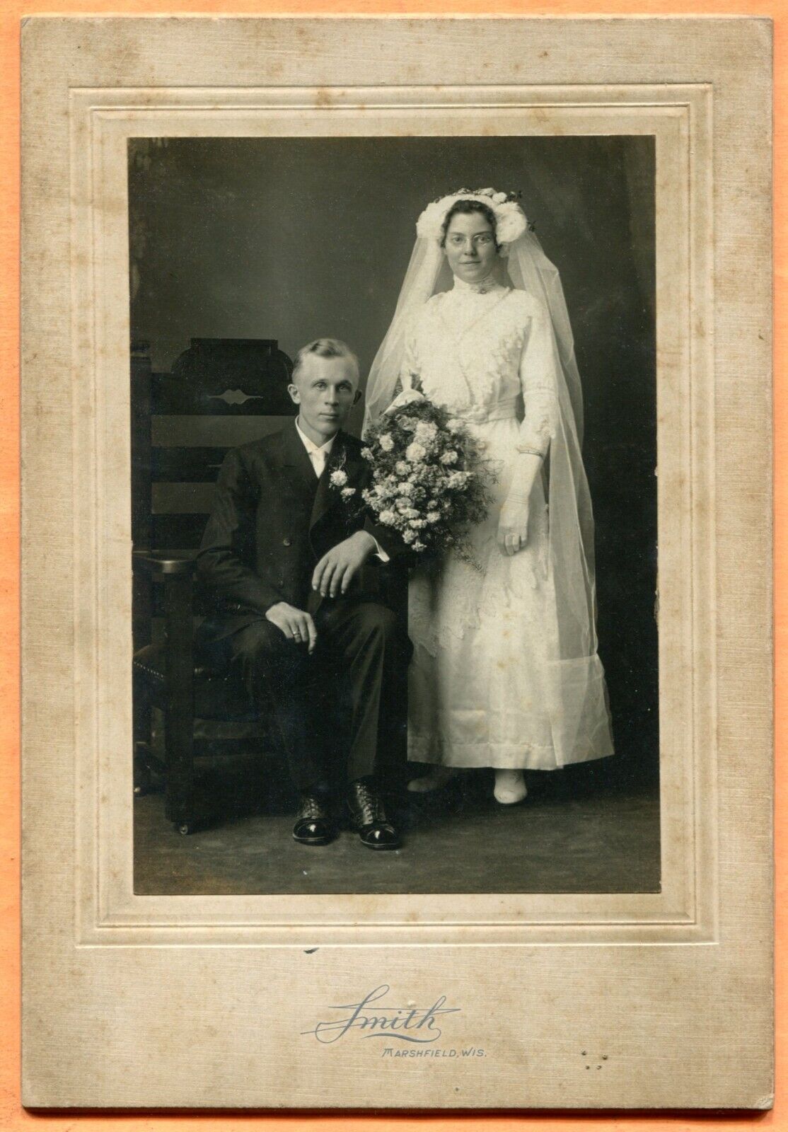 Marshfield WI Wedding Portrait by Smith, circa 1910 Notes on back
