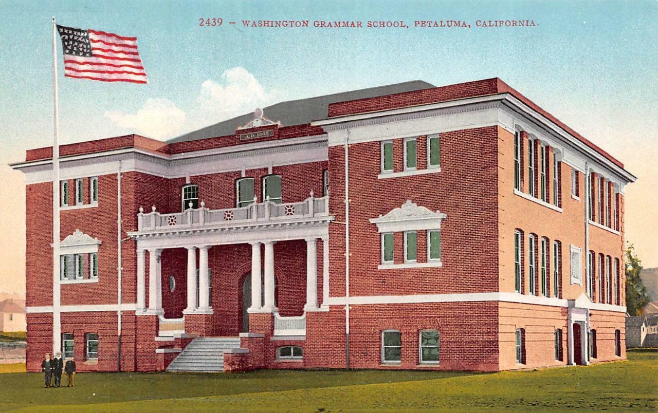 PETALUMA, California CA  WASHINGTON GRAMMAR SCHOOL Sonoma County c1910s Postcard