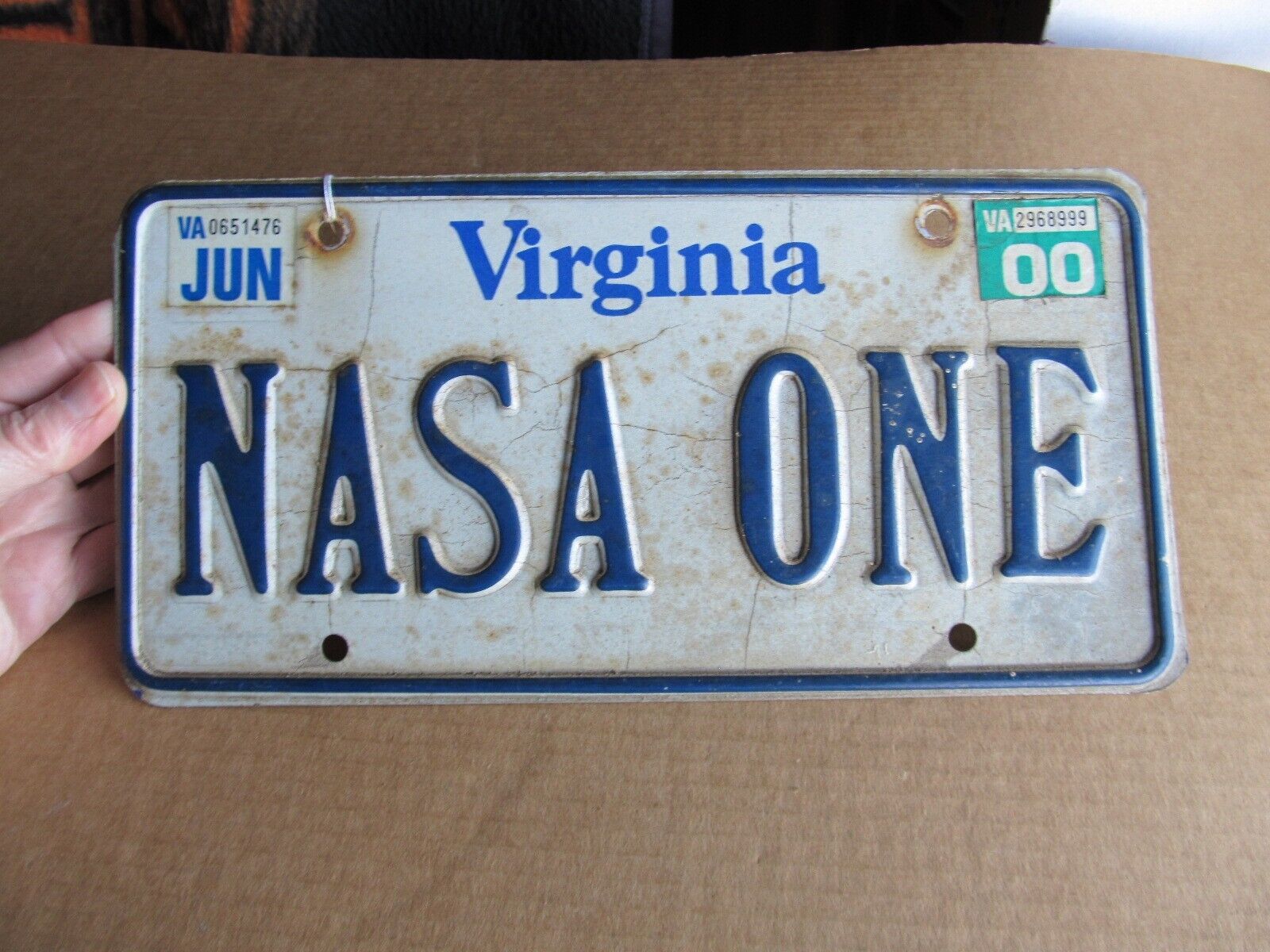 Vanity License Plate NASA ONE - Virginia VA National Aeronautics & Space Admin