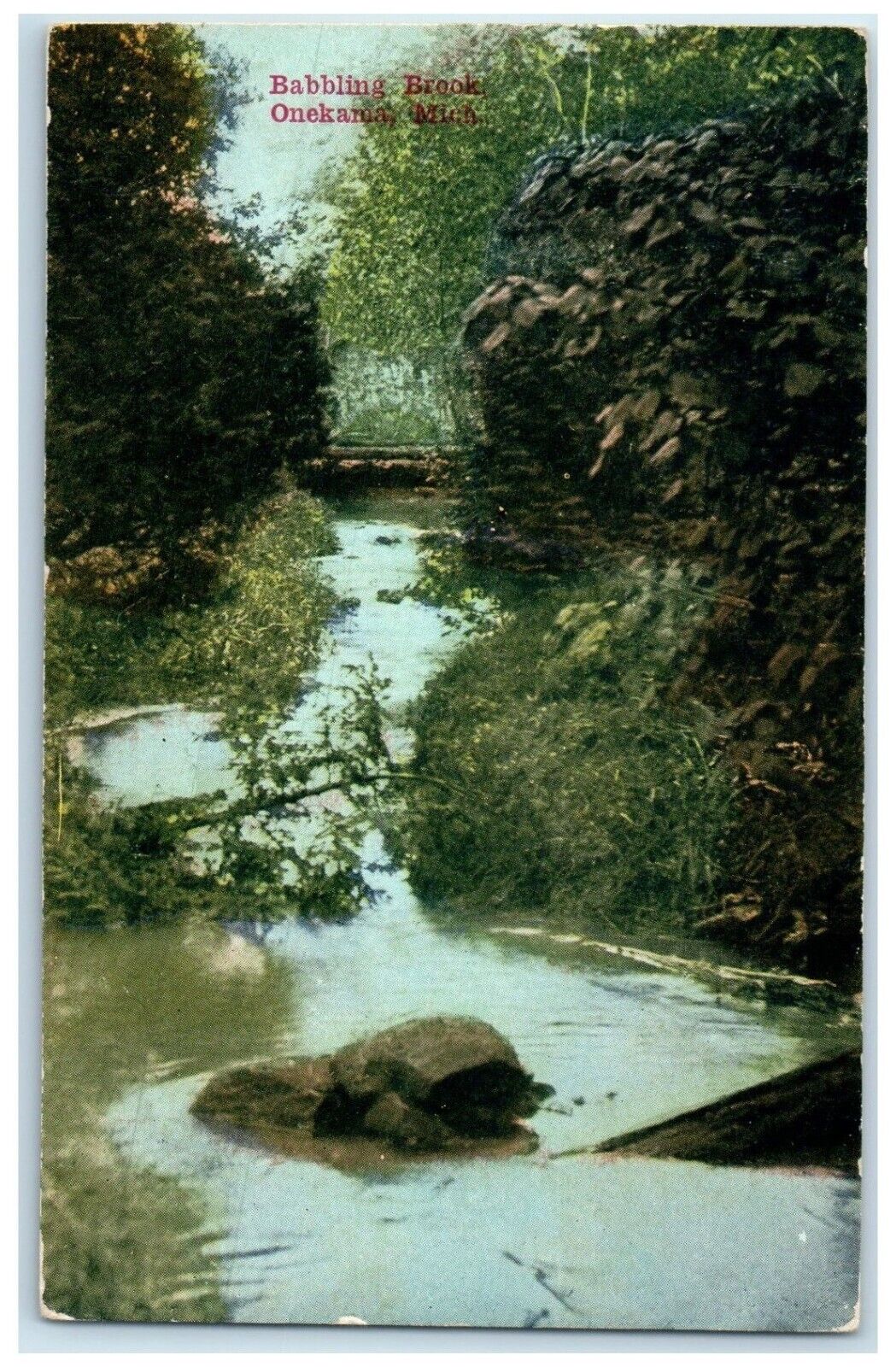 c1910\'s View Of Babbling Brook Onekama Michigan MI Posted Antique Postcard