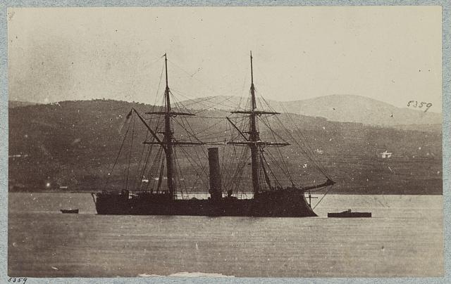 Photo:Confederate ironclad Stonewall at Ferrol, Spain, March, 1865