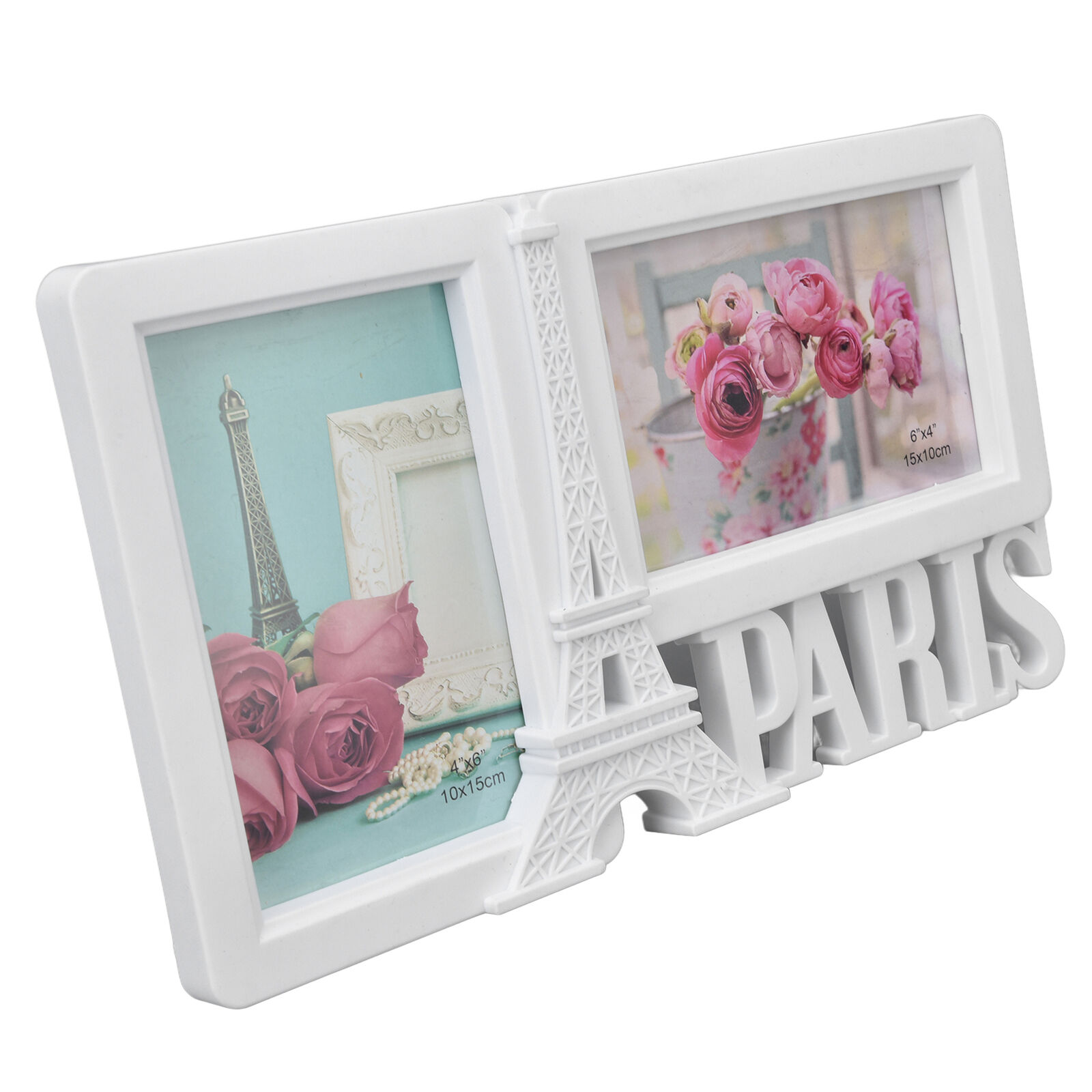 2PCS Rectangle Photo Frame Decorative Tabletop Picture Frame Hold 2 Photos F VIN