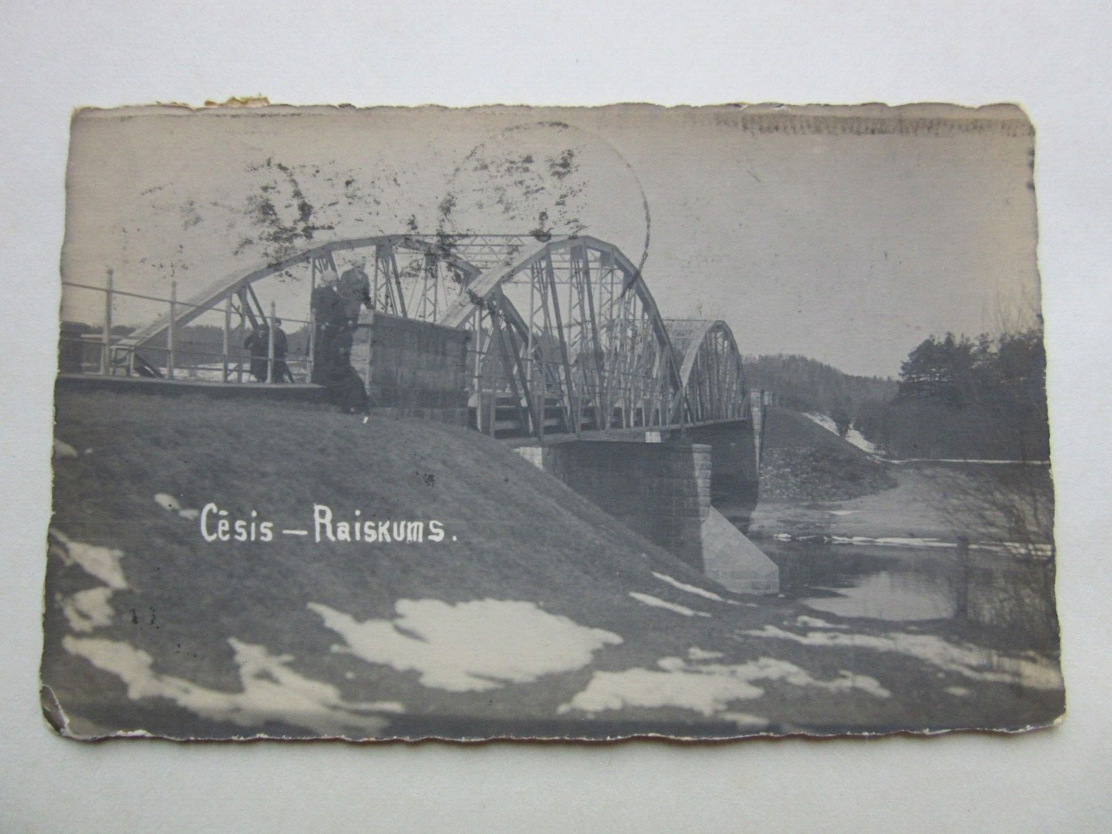 Cesis Raiskums Railway Bridge? real Photo  / y1925 Latvia