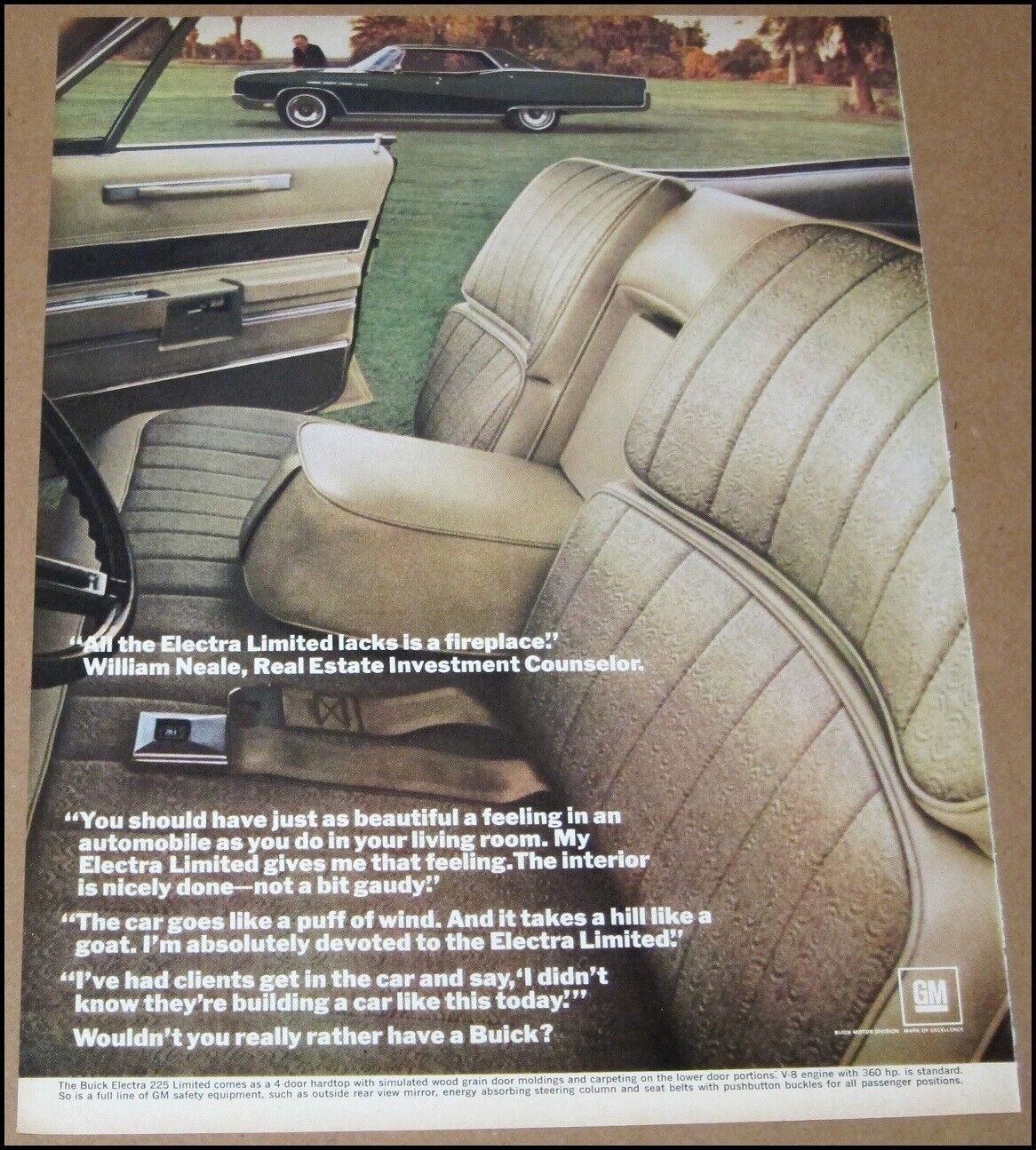 1968 Buick Electra 225 Car Print Ad 1967 Automobile Auto Advertisement Vintage
