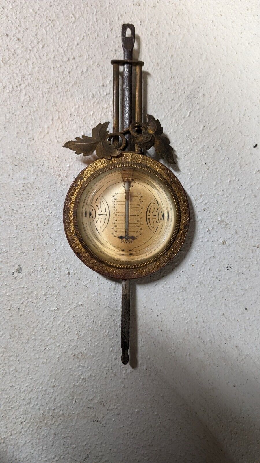 Antique F. Kroeber Patented Clock Pendulum Dated March 29th 1881