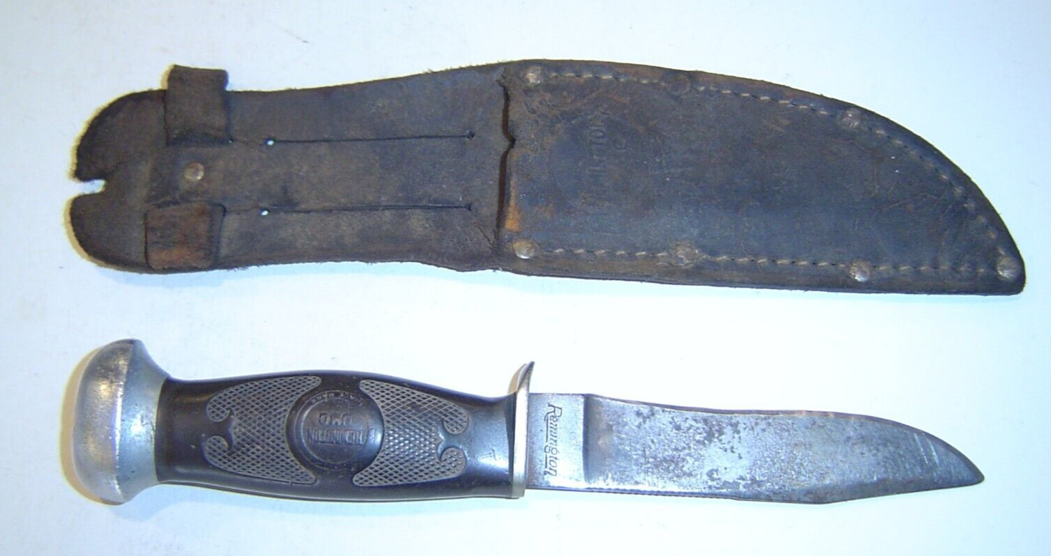 Vintage -Remington UMC RH28-Rubber Handle Fixed Blade Knife
