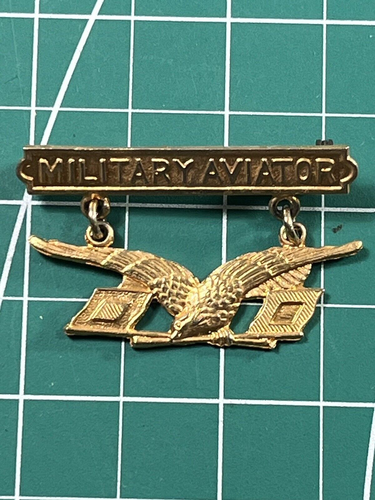 WW1 / WWII Era Military Aviator Badge Pin Qualification Sterling Pinback