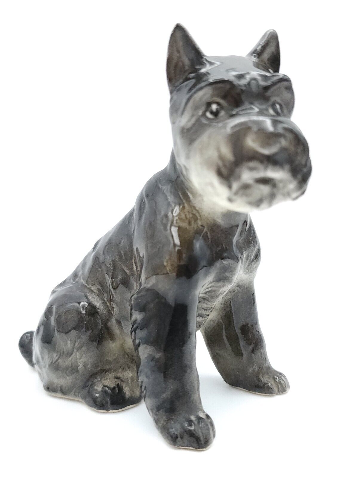 Vintage Sitting SHAFFORD GERMAN Schnauzer Dog Japan Figurine Porcelain 4.5”H  