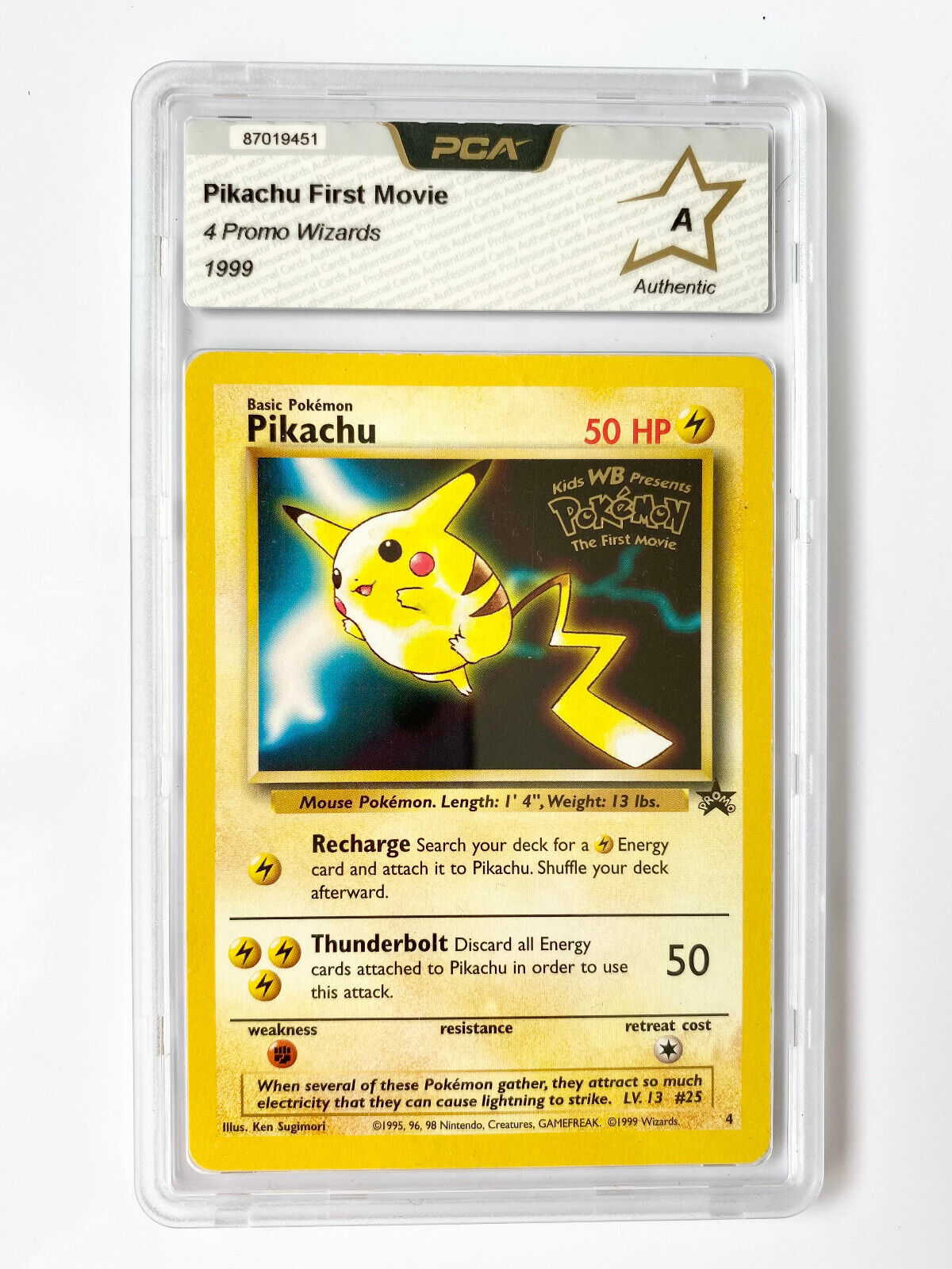 1999 Pikachu First Movie Promo Wizards Pokemon Card Rare PCA A