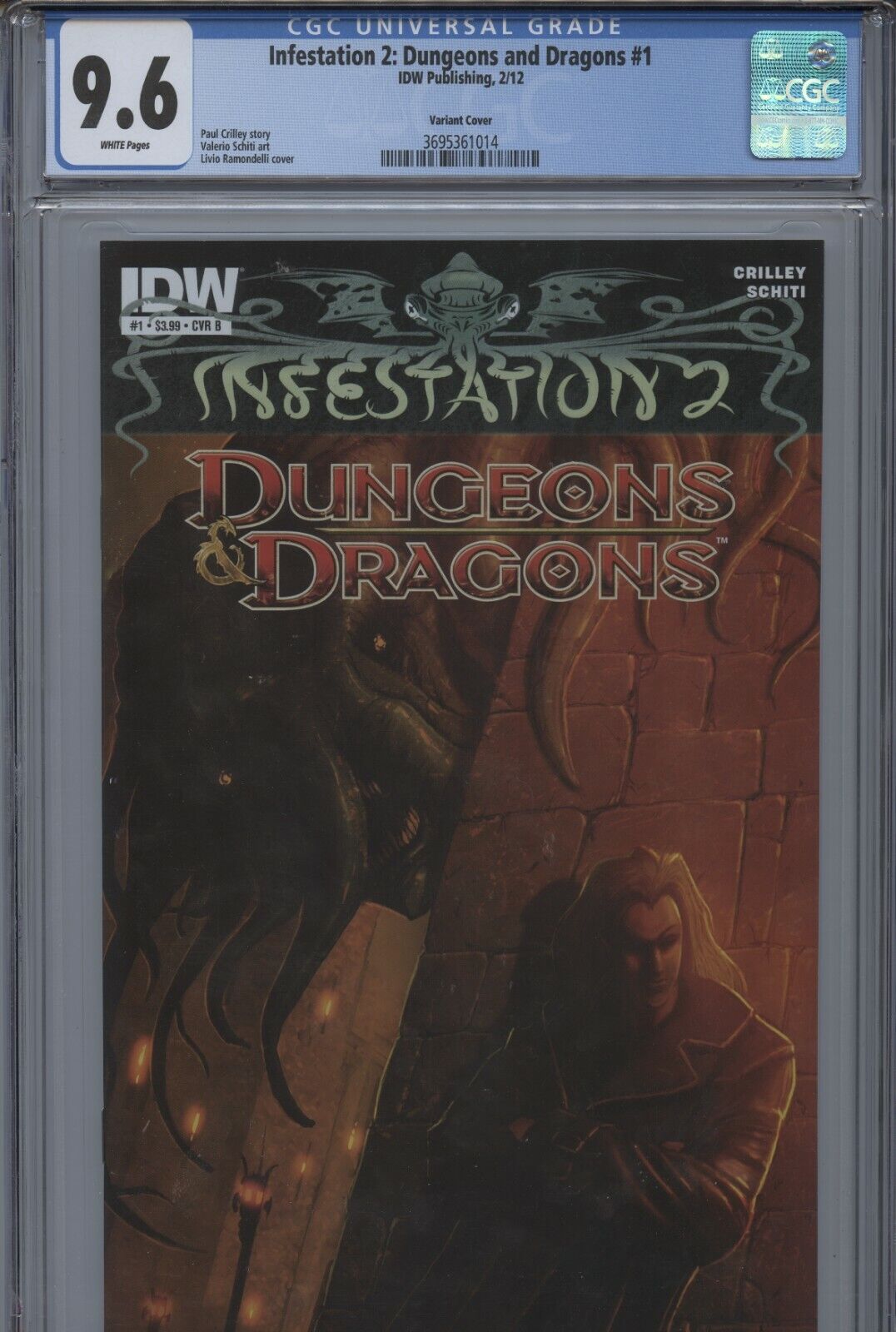 Infestation 2 Dungeons & Dragons #1 VARIANT CGC 9.6 White Pages POP 2 w/0 Better