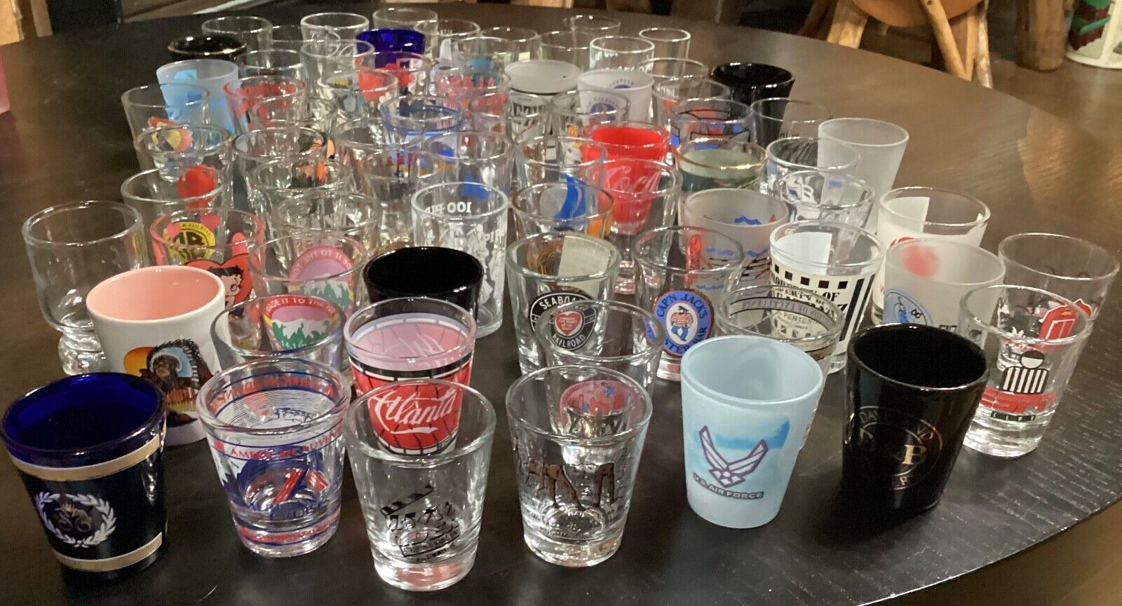 Lot of 72 Souvenir Shot Glasses Cities Tourist Attractions