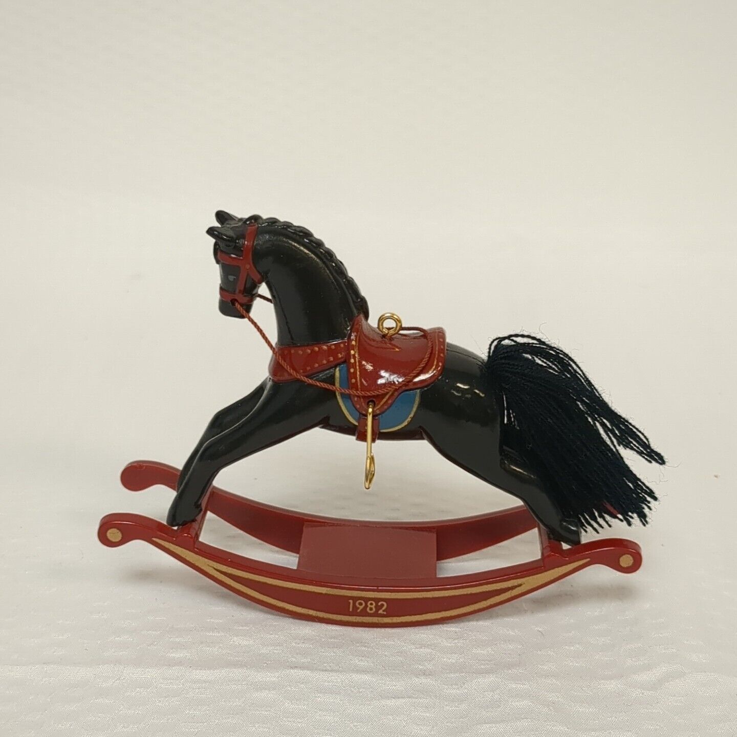Vintage Hallmark Christmas Ornament 1982 Black Rocking Horse 2nd in Series