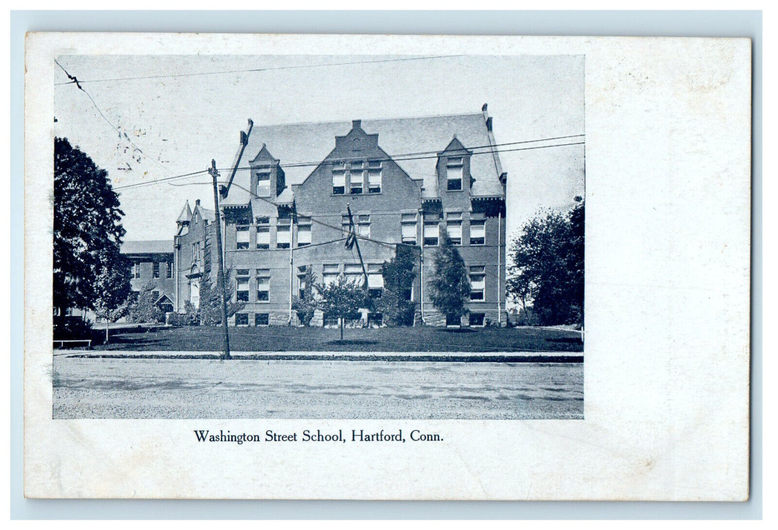 c1900s Washington Street School, Hartford Connecticut CT PMC Postcard
