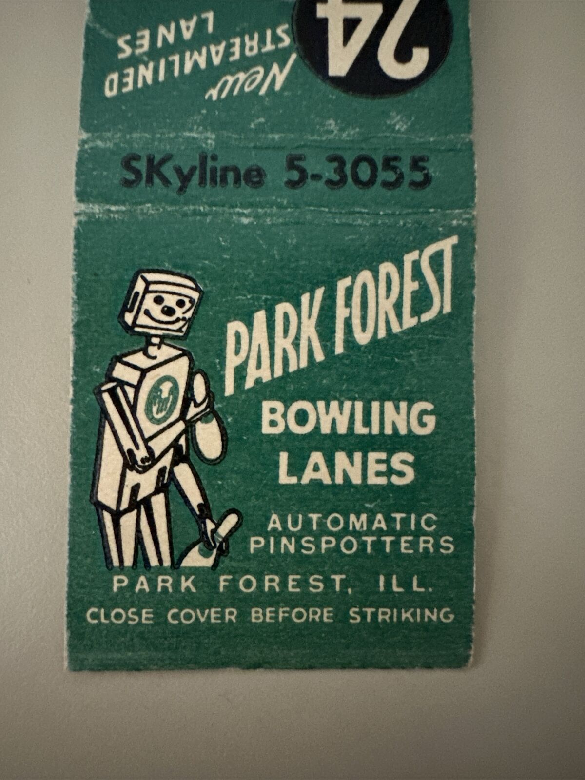 Vintage 1950s Park Forest Bowling Lanes Illinois Midcentury Bowling Alley