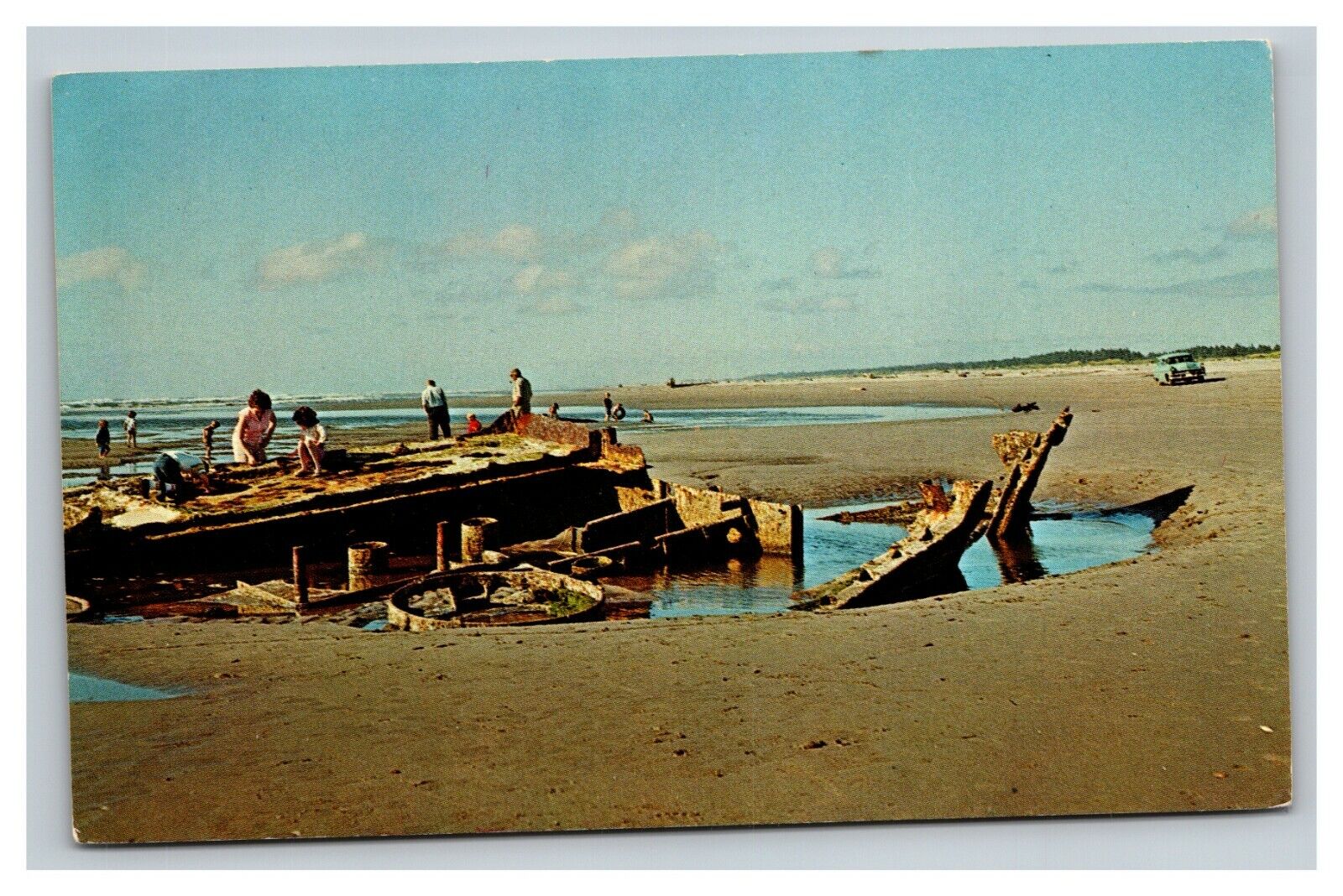 Vintage 1960\'s Postcard Hull of US Navy Ship Intrepid - Shipwreck Long Beach WA