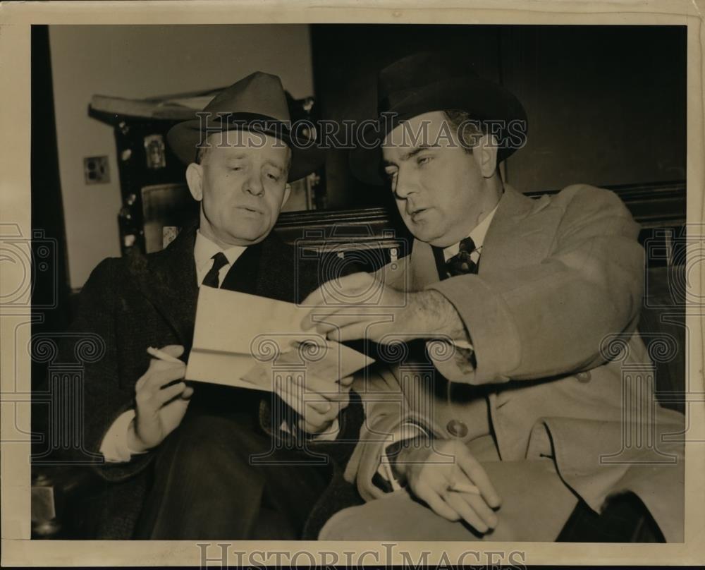 1938 Press Photo Brian McMahon Assistant US Attorney & WK Hopkins Assistant McMa