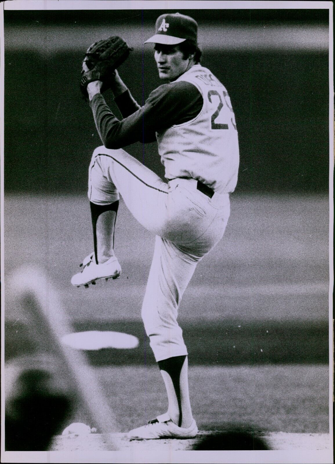LG796 Original Russ Reed Photo CHUCK DOBSON MLB Pitcher Oakland Athletics Throw