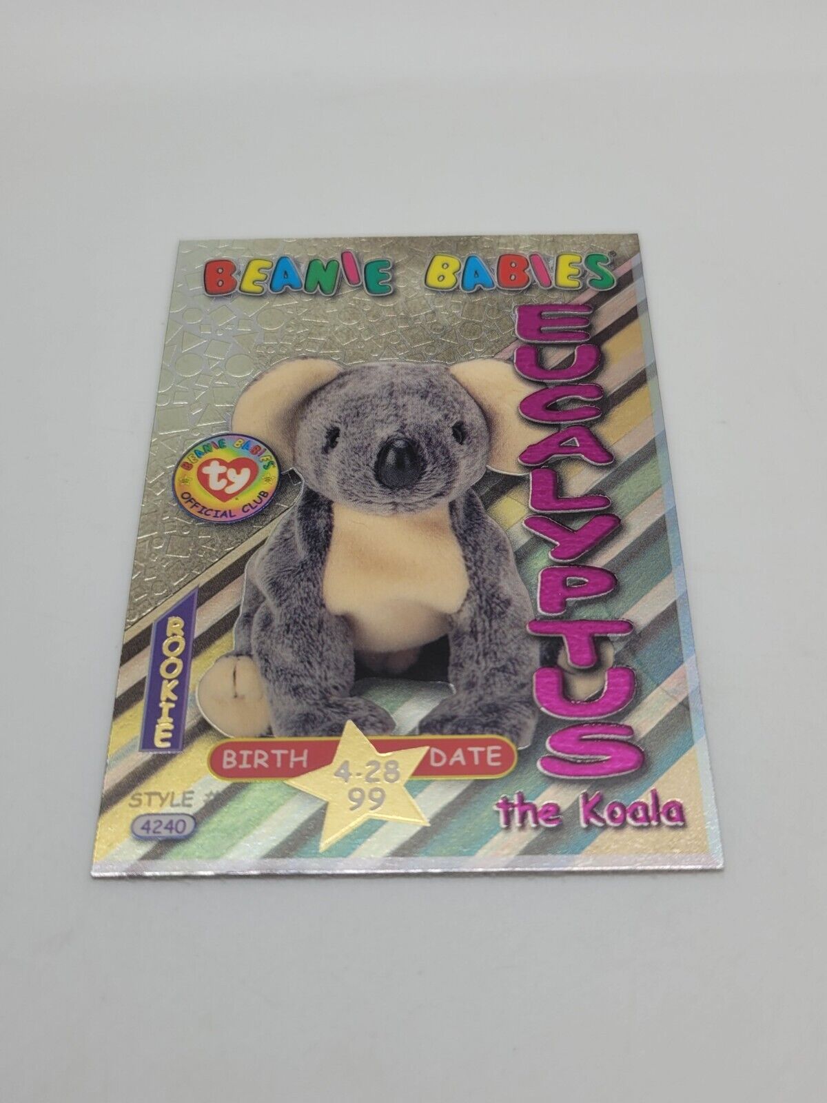 Eucalyptus the Koala ty Beanie Babies Rookie Birthday Card #40 2nd Edition Sr 3