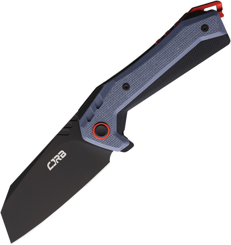 CJRB Tigris Linerlock Black/Blue G10 Folding AR-RPM9 Cleaver Pocket Knife 1919BU