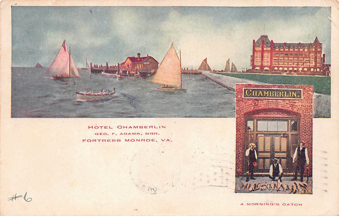 Fortress Monroe VA c1907 Private Mailing Card Postcard-Hotel Chamberlin-Virginia