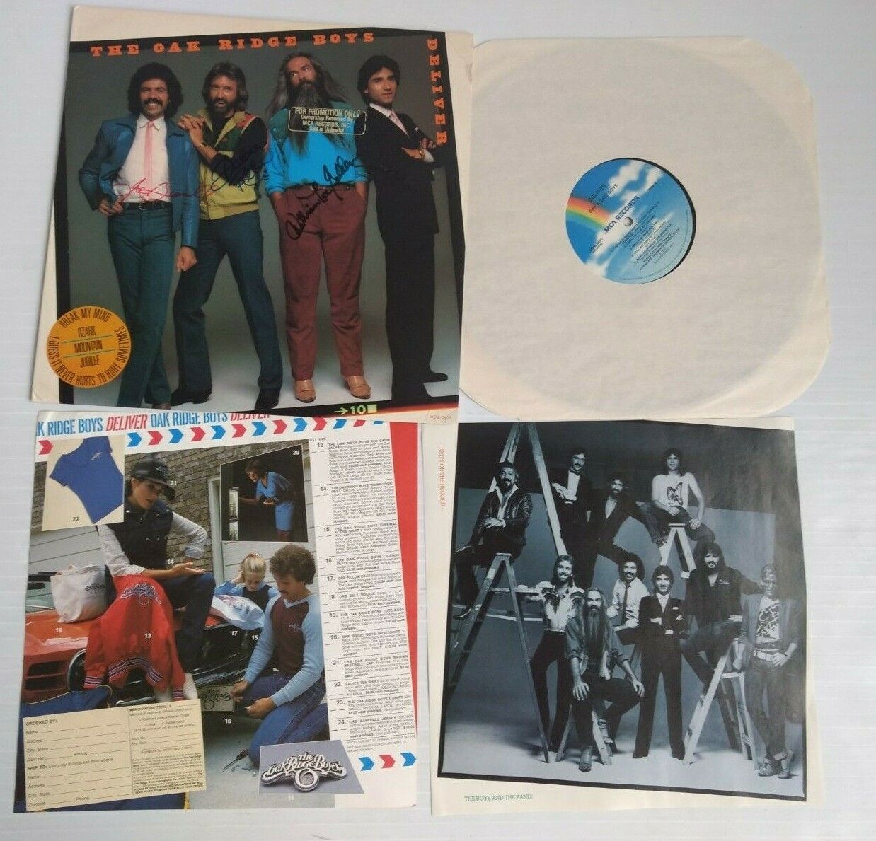 The Oak Ridge Boys DELIVER Signed Promotional Record Vinyl 1983 Autographed 