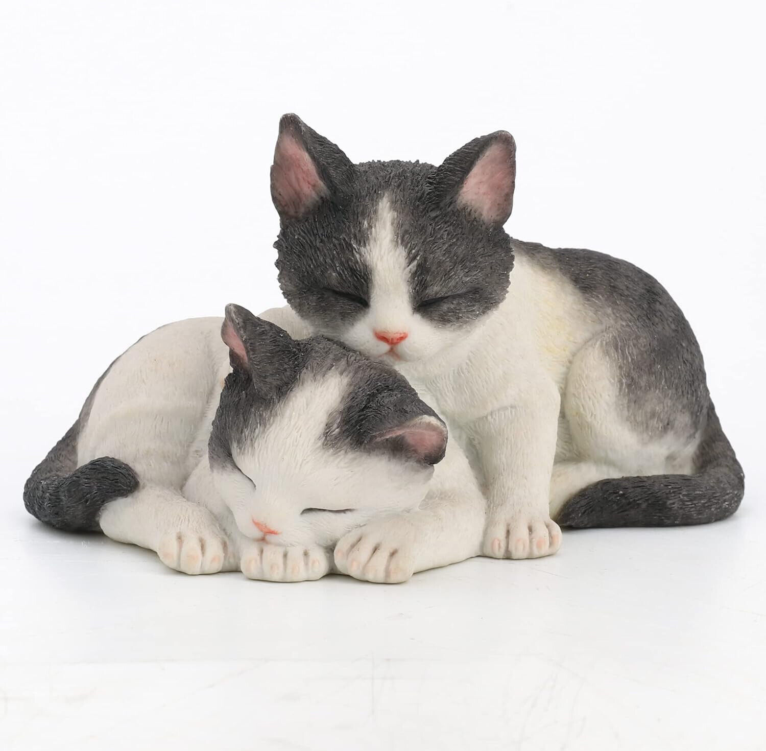 Snuggled Sleeping Gray and White Kittens Figurine Adorable Cat Lover Gift 75393