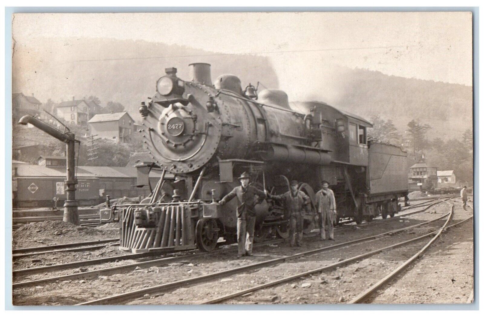 c1910's Railroad Train Engine Yard Ebenezer New York NY RPPC Photo Postcard