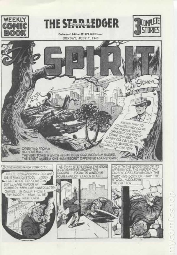 Spirit Weekly Newspaper Comic Spirit Bag Reprints Jul 7 1940 VF 1972