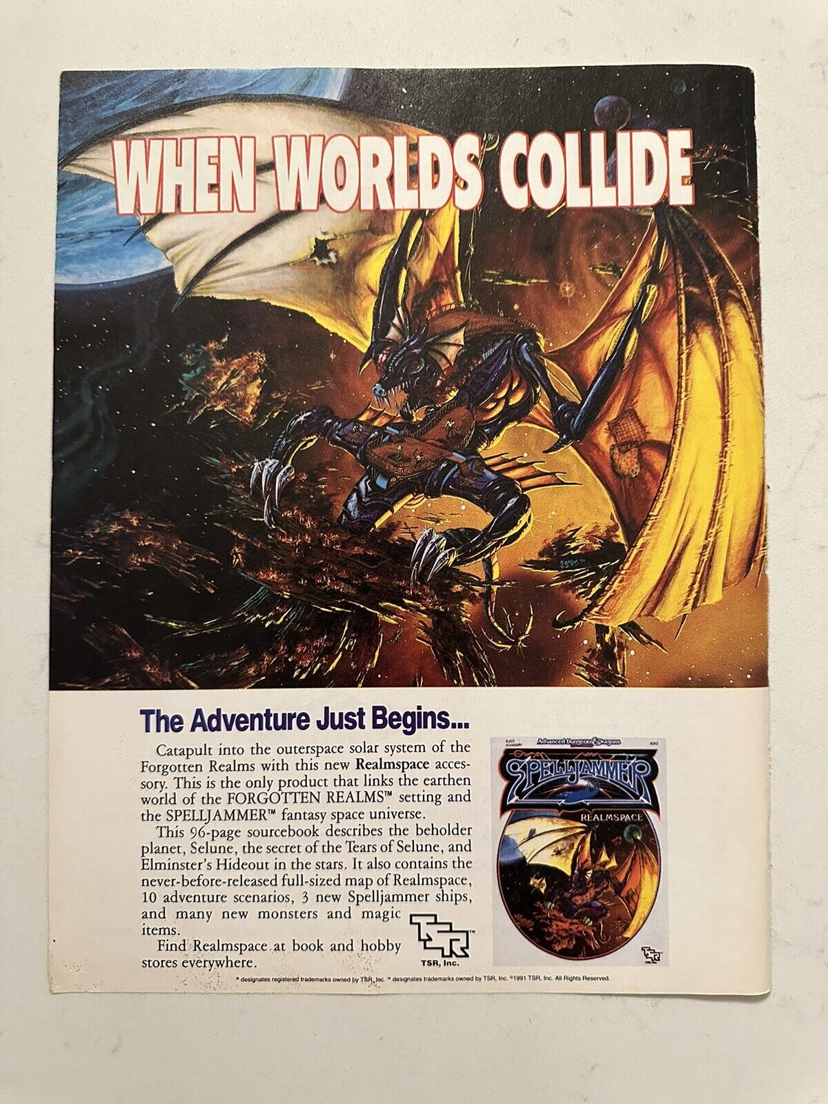 Vintage Promo Print AD - Dungeons & Dragons Wall Art - Collectible Advertisement