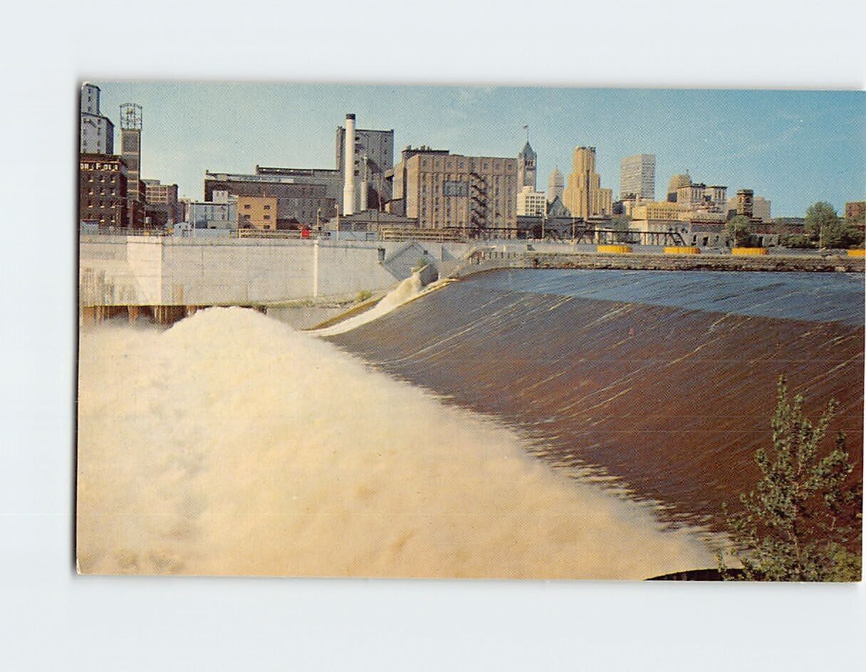 Postcard Saint Anthony Falls & Minneapolis Skyline Minneapolis Minnesota USA
