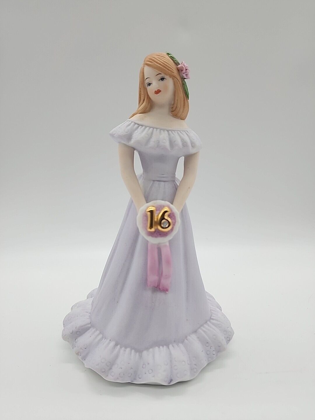 ENESCO 1982 Growing Up Birthday Girl Age 16 Porcelain Figurine Brunette 
