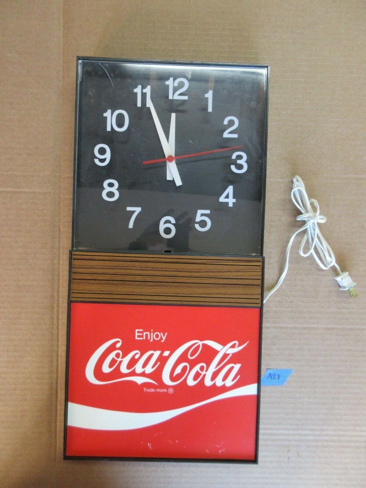 Vintage Enjoy Coke Hanging Wall Clock Sign Advertisement  A21