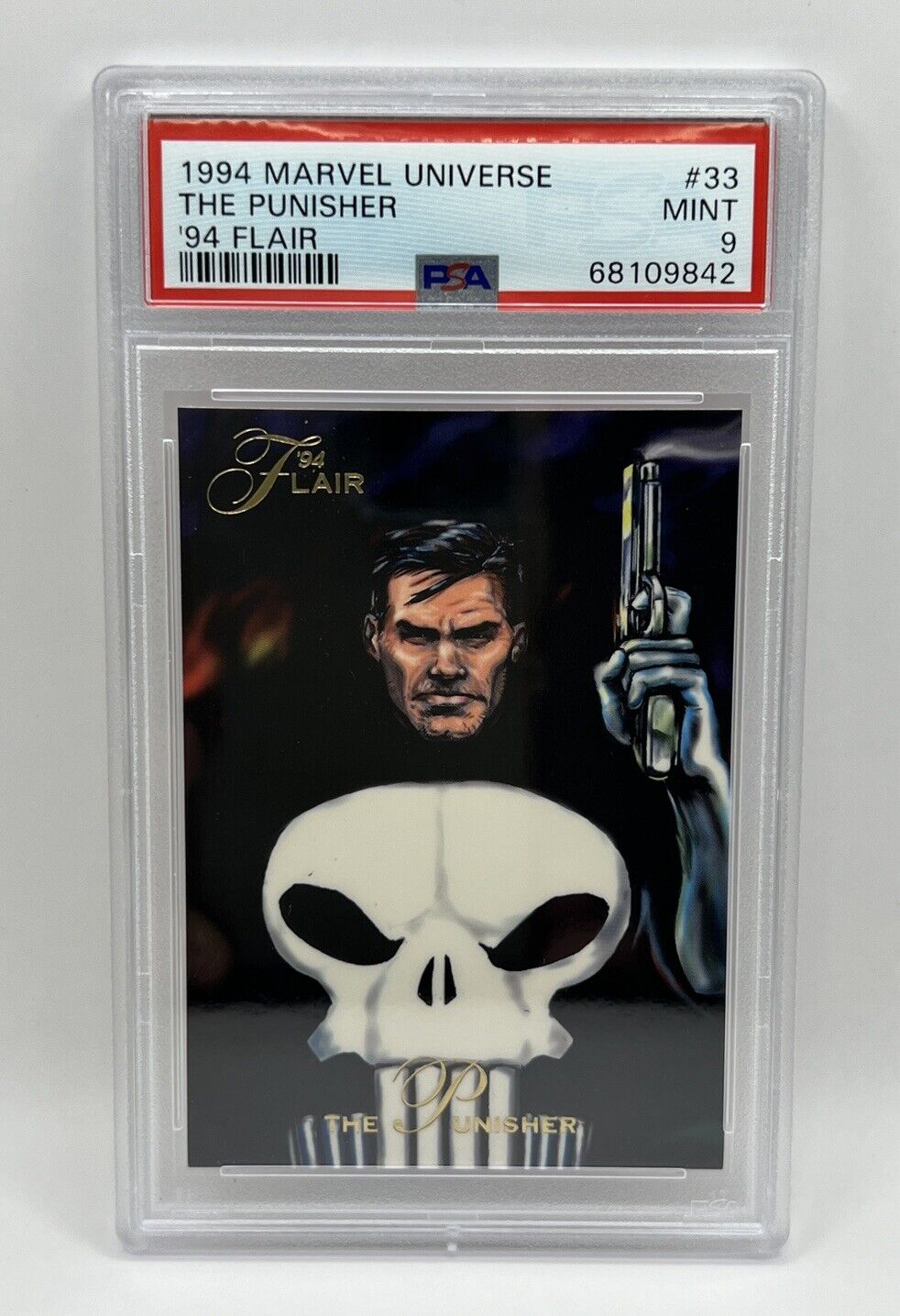 1994 MARVEL UNIVERSE #33 THE PUNISHER, '94 FLAIR  PSA 9 MINT