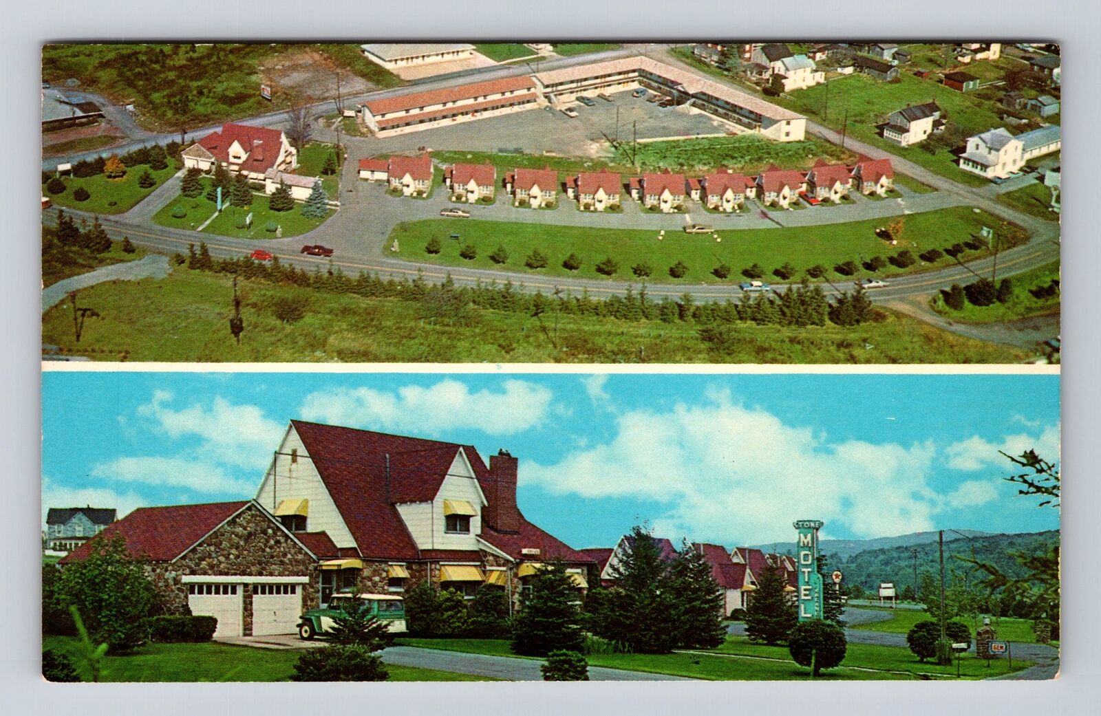 Davis WV-West Virginia, Stone Motel Advertising, Vintage Souvenir Postcard