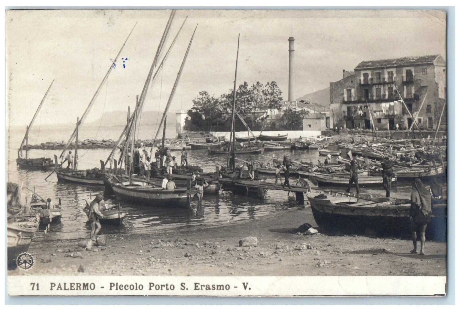 c1910 Piccolo Porto S. Erasmo V. Palermo Sicily Italy RPPC Photo Postcard