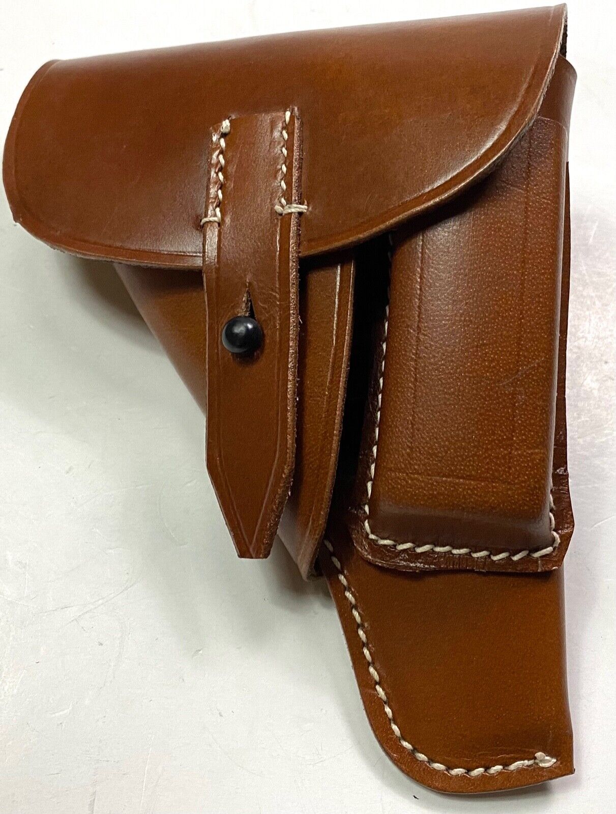  WWII GERMAN 9MM PPK LEATHER PISTOL HOLSTER-BROWN LEATHER