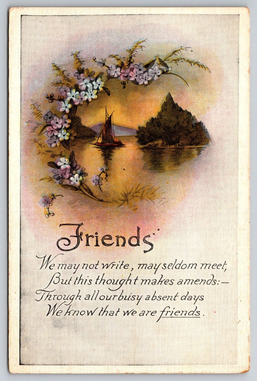 Vintage Postcard Friends To Friends Unposted WB Postcard