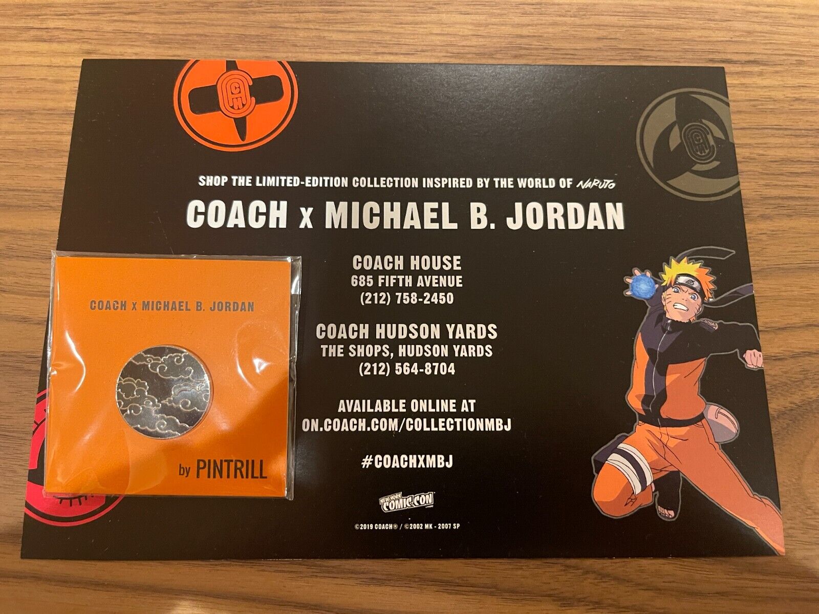 Coach x Michael B. Jordan Naruto Pintrill Pin - NYCC 2019 Exclusive
