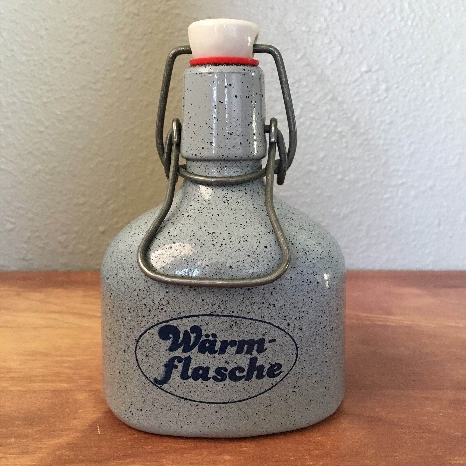 Antique VTG SEE DESCR Warm Flasche Hot Water Bottle Germany .25 L Swing Top 5.5”