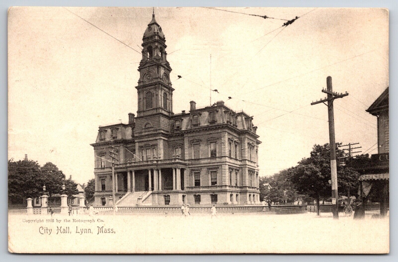 City Hall 1906 Lynn Massachusetts Vintage Postcard