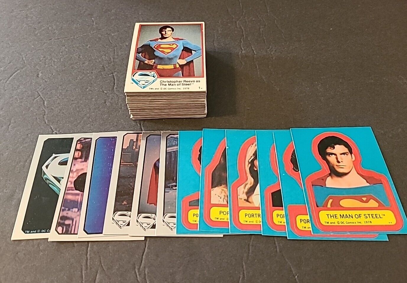 1978 Topps Superman The Movie: Series 1 Complete Card Set (1-77) + 12 Stickers