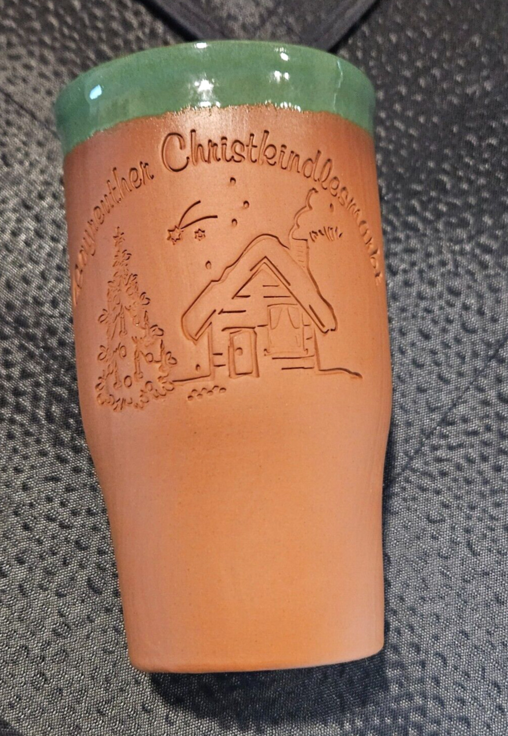 German Christmas Akru Clay Pottery Mug Gluhwein Bayreuther Christkindlesmarkt