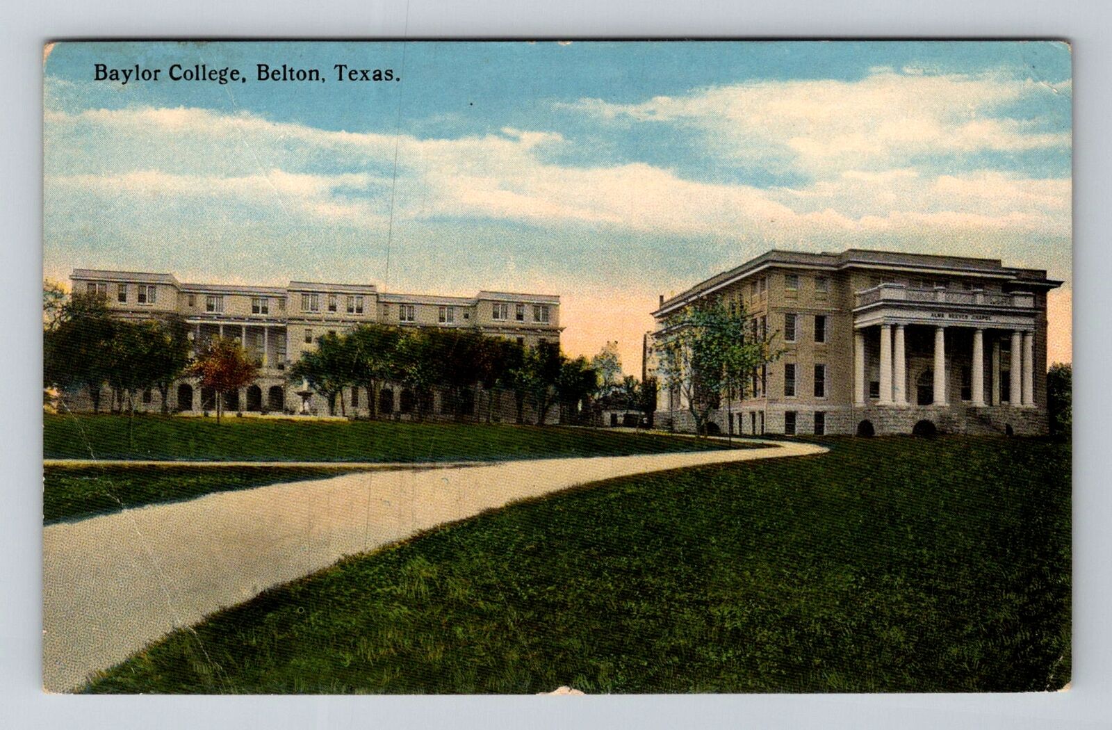Belton TX-Texas, Baylor College, c1917 Vintage Postcard