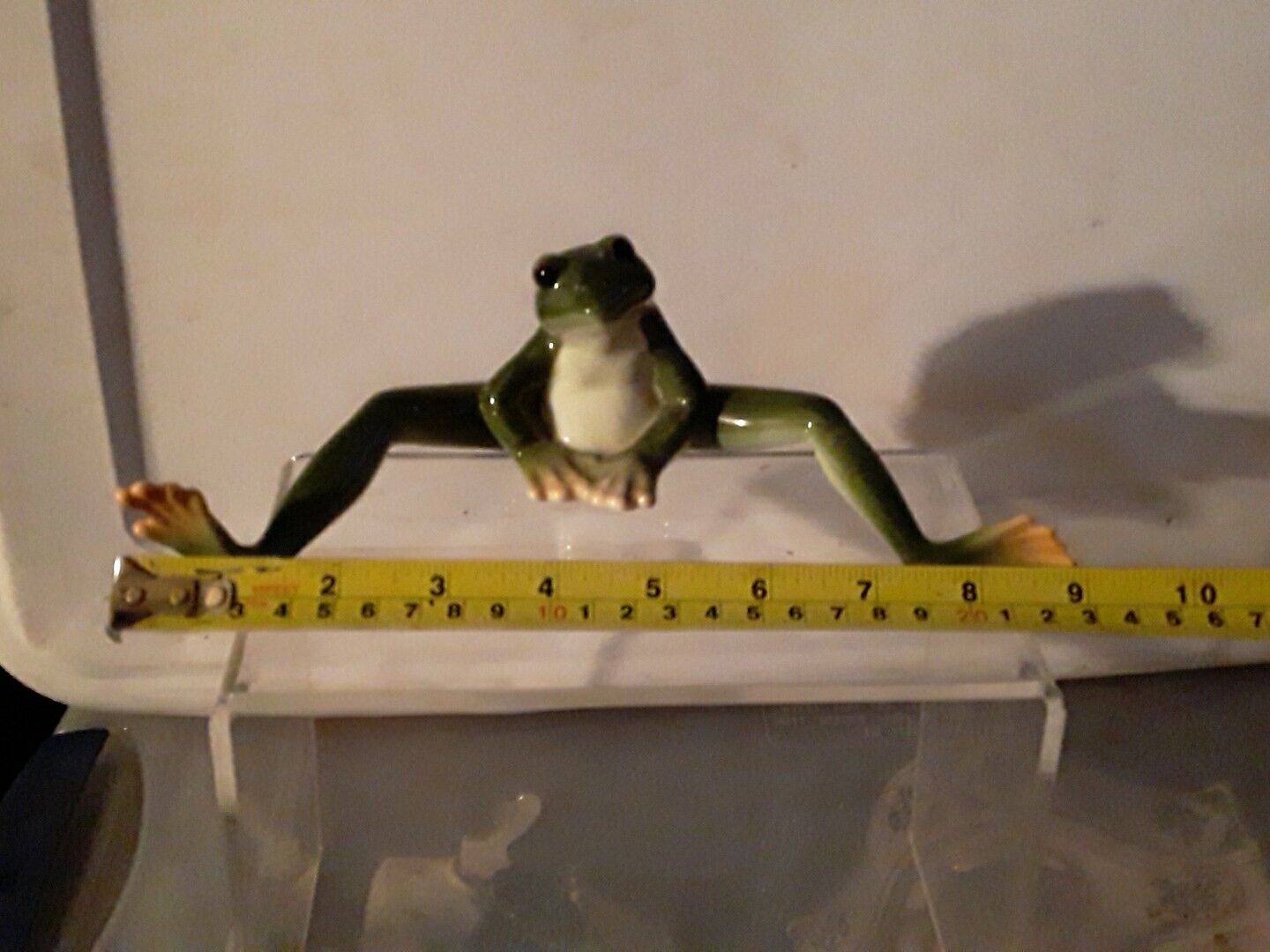  Porcelain Long Legged Frog Toad Figurine Sitting