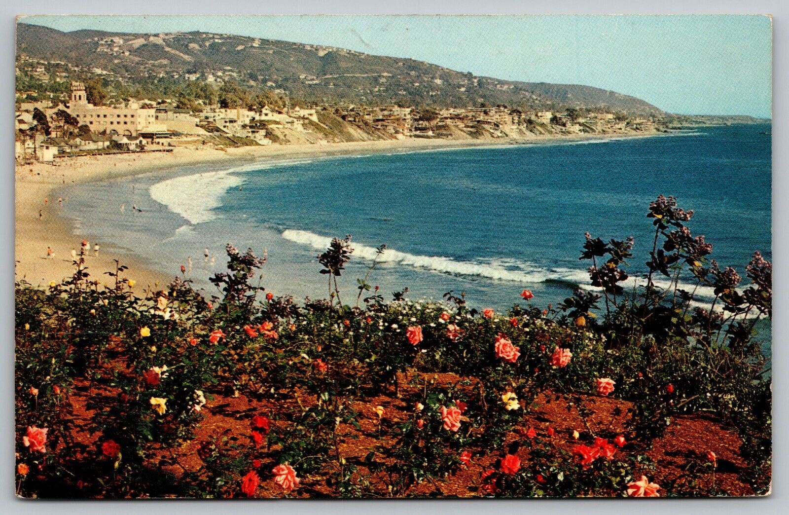 Postcard View Of Laguna Bay Beach California VTG c1960  I2