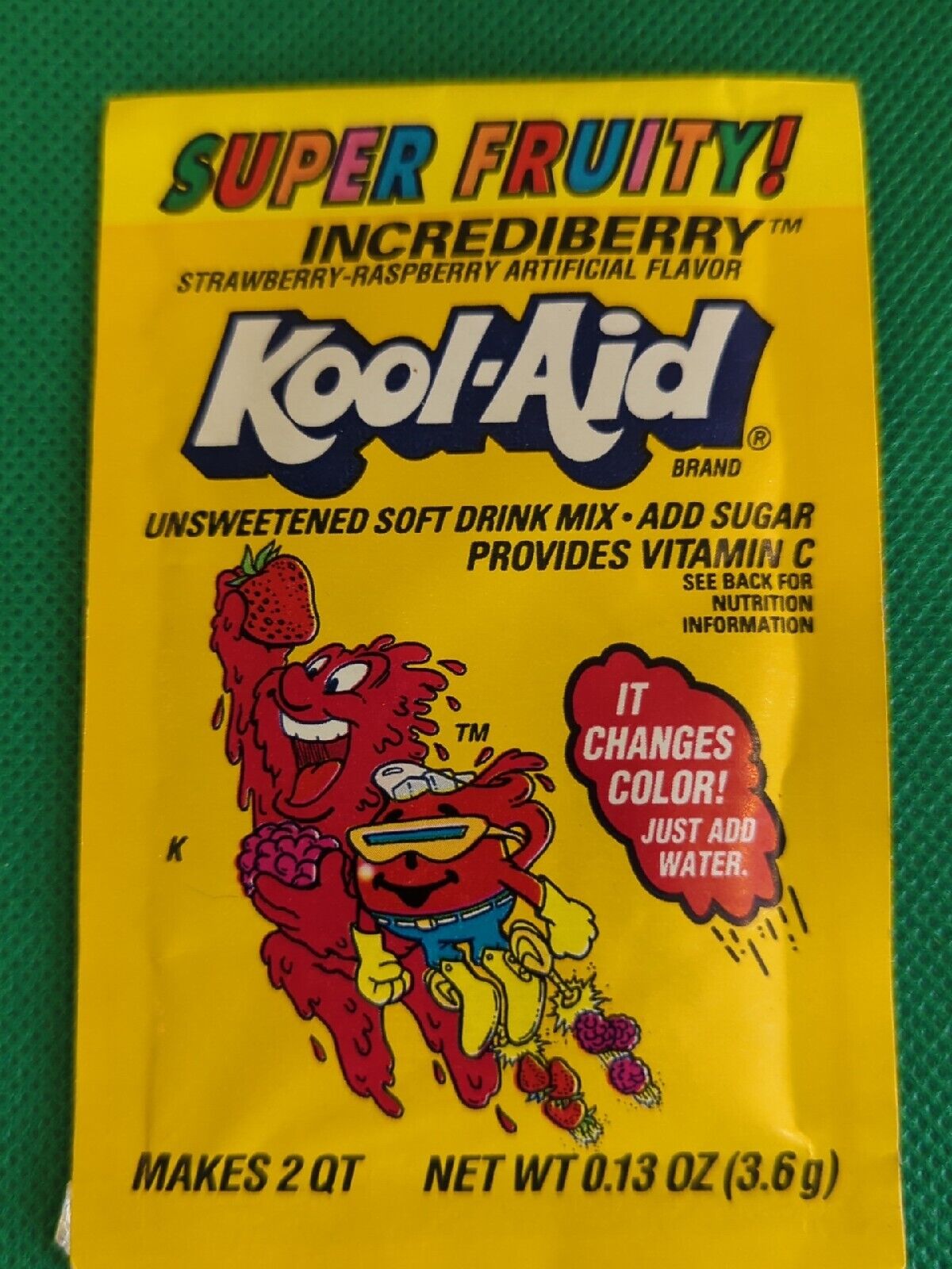 RARE Vintage 1990's Kool Aid Super Fruity INCREDIBERRY Soft Drink Mix Unopened