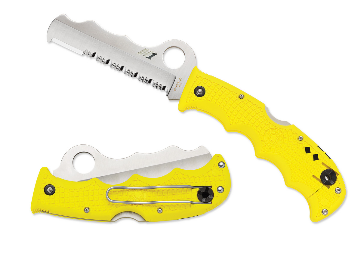 Spyderco Knives Yellow FRN Assist Lockback Salt Series H2 C79PSYL